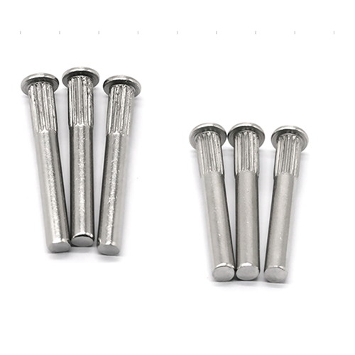不锈钢圆头实心滚花铆...